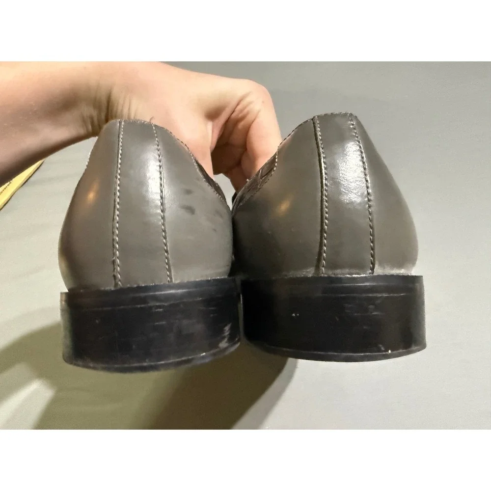 Giorgio Brutini Loafers Mens 13M Grey Faux Croc Leather Square Toe Dress Shoes